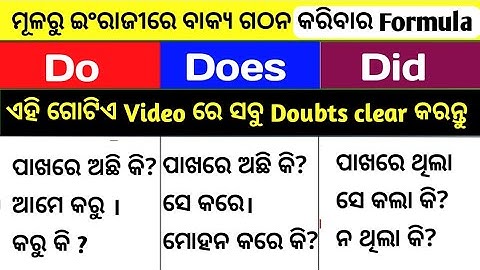 Helping Verbs In Odia / How To Use/Do/Does Did English Grammar In Odia / @odiaconnection