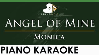 Monica - Angel of Mine - LOWER Key (Piano Karaoke Instrumental)