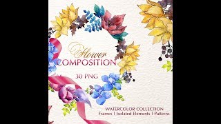 Flower composition Watercolor png