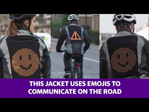 Video: „Ford“išleidžia naują „emoji“striukę, kad sumažintų įtampą tarp dviratininkų ir vairuotojų