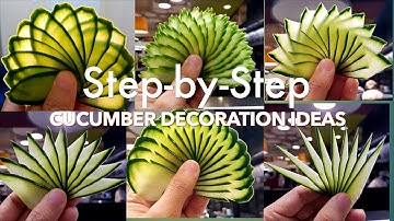 Cucumber Decoration II Easy Way to Make Cucumber Carving with Sushi Man Santosh (Part 2)