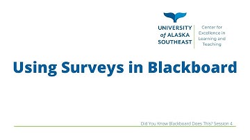 Using Surveys in Blackboard