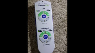 Tempur-Pedic RC WM 101 RESET Remote