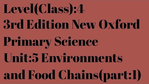Environments and Food Chains unit#5 Class:4 Third Edition New Oxford Primary Science
