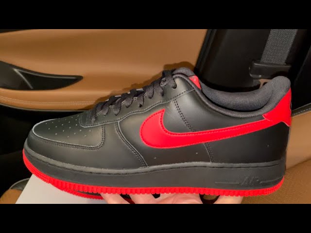 Nike Air Force 1 Bred Black Red shoes - YouTube