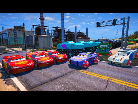 Cars 3 Police Dinoco Cruz McQueen Toys Fabulous Jackson Storm Miss Fritter Mack Monster Truck Hauler