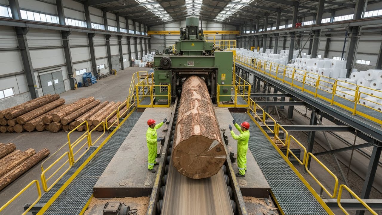 Inside the MEGA Paper Plant – How Trees Transform into Endless Paper Reels (Full Process)