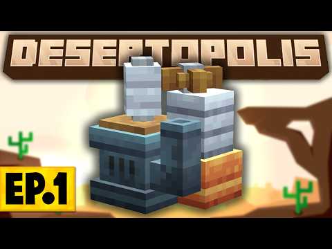 Minecraft Desertopolis | SURVIVING IN THE BLISTERING DESERT HEAT! #1 [Modded Questing Survival]