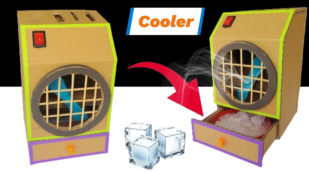 How To Make Mini Air Cooler With DC Motor From Cardboard At 🏠 Home ...