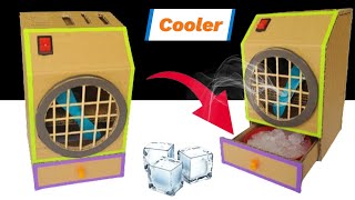 How To Make Mini Air Cooler With DC Motor From Cardboard At 🏠 Home || Amazing Cardboard Project