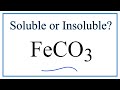 Solubility of Iron II Carbonate