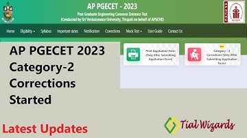 AP PGECET 2023 Application Correction | AP PGECET 2023 Category 2 Correction Started | AP PGECET