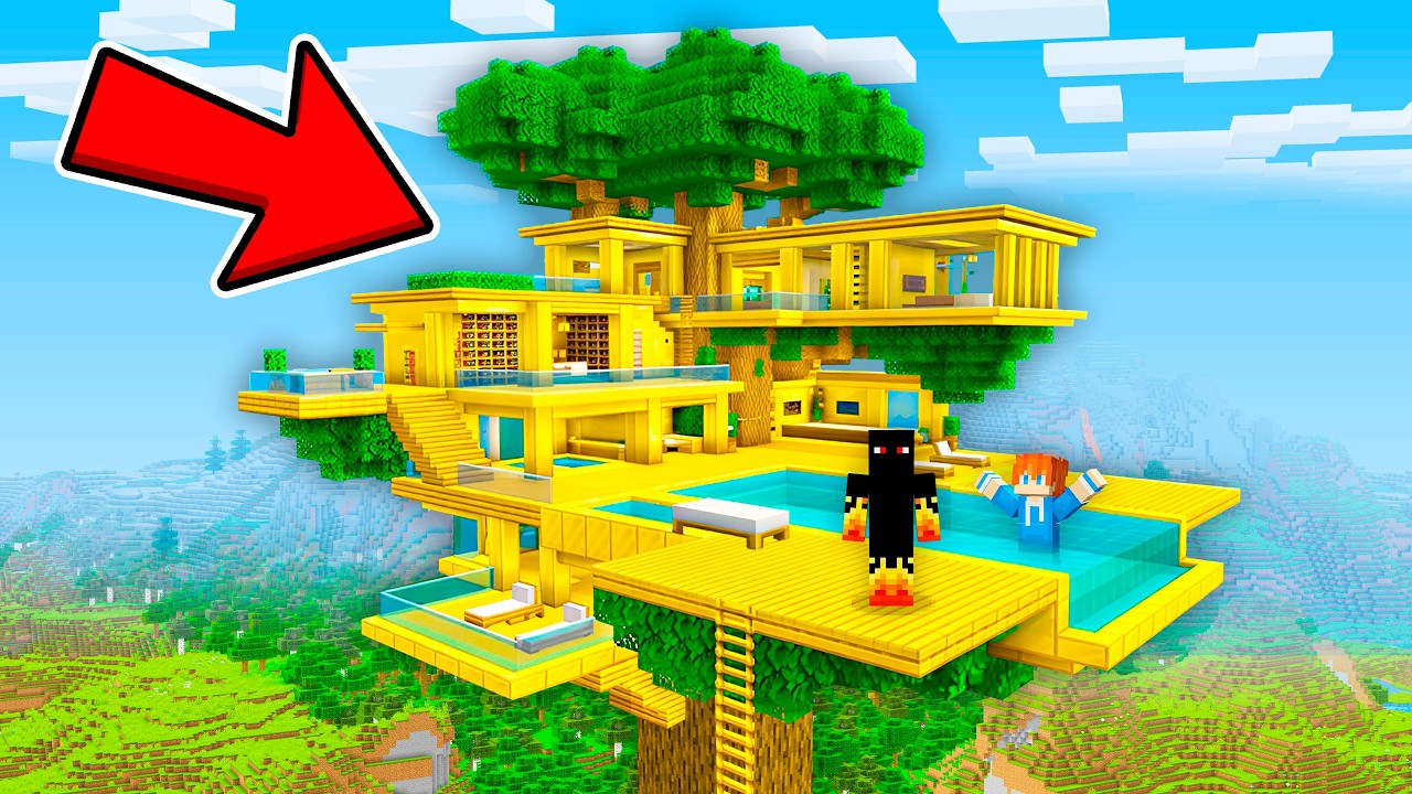 Criei uma SUPER CASA NA ÁRVORE GIGANTE no Minecraft