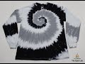 Black, White, and Gray Long Sleeve Spiral Tie Dye Shirt [Spooky Spiral #5]