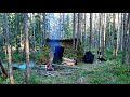 Building an Awesome Survival Shelter in the Woods - Bushcraft Skills, Gear Review, Beautiful Nature