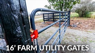 Installing 16 Foot Utility Farm Gates for our Driveway