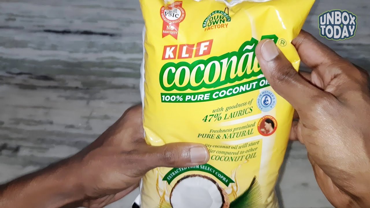 KLF Coconad Pure Coconut Cooking Oil Pouch, 1 L UNBOX TODAY YouTube