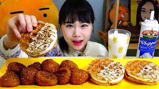 찹쌀꿀도넛 카라멜와플넛 먹방 Mukbang