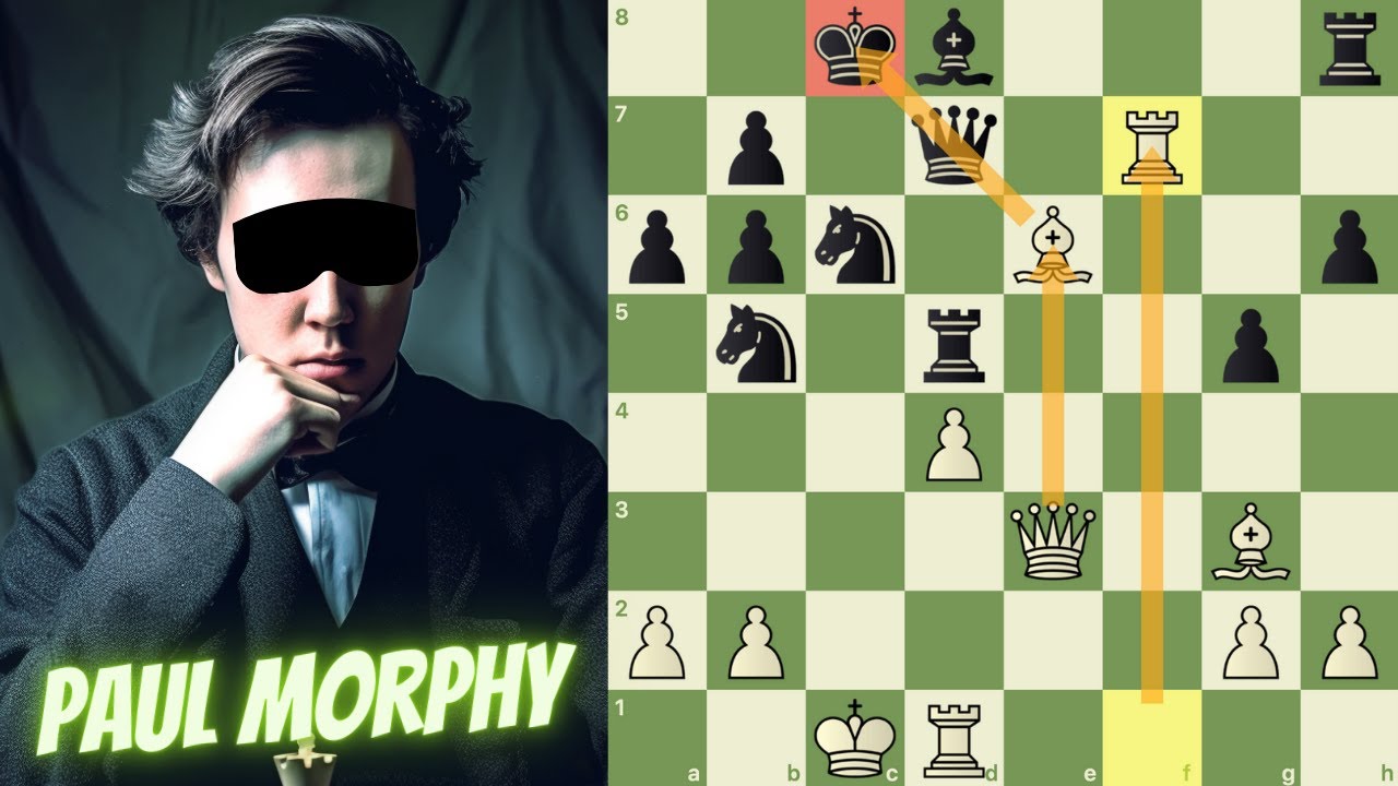 Paul Morphy faz Partida Imortal de OLHOS VENDADOS contra 8 jogadores ao  mesmo tempo! 