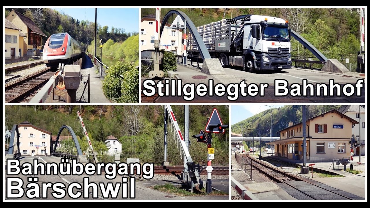 Railroad Crossing  & closed train station / Bahnübergang bei Bärschwil, Solothurn, Schweiz