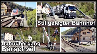 Railroad Crossing & closed train station / Bahnübergang bei Bärschwil, Solothurn, Schweiz