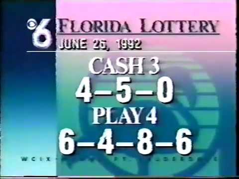 lottery mo WCIX Florida Lottery results, 6/26/92
