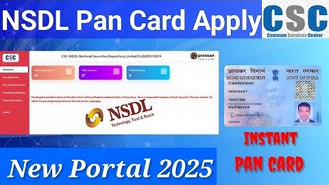 CSC Nsdl new Pan Card Apply 2025 | Nsdl New portal Pan card | Csc pan card apply