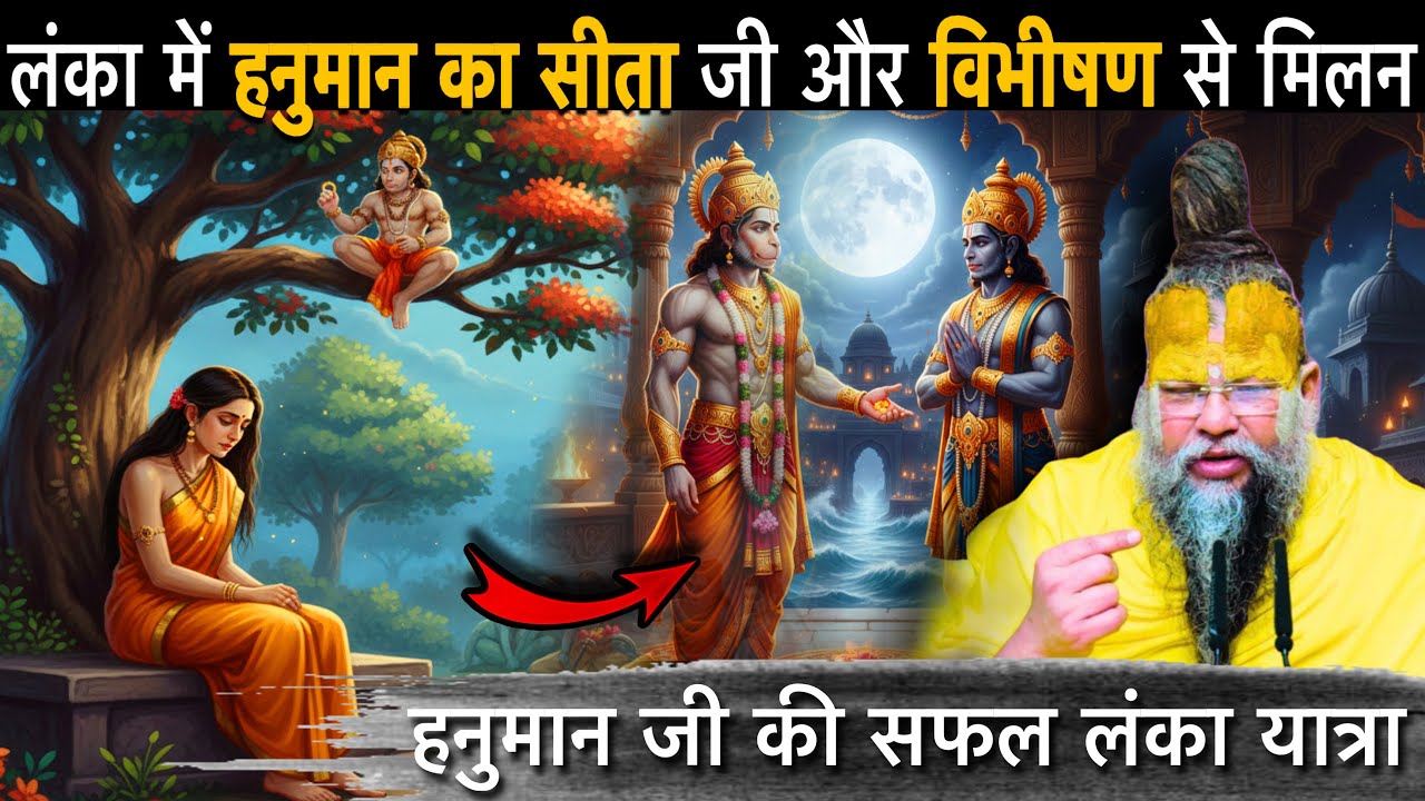 🙏लंका में हनुमान का सीता जी और विभीषण से मिलन | हनुमान जी की सफल लंका यात्रा😍🌺
