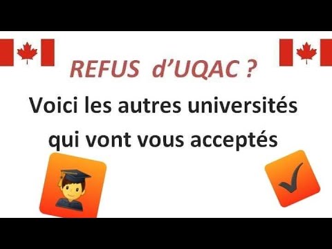 Universités moins sélectives au Canada (Québec ) الجامعات السهلة للقبول في كندا