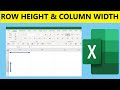 How to Change Row Height and Column Width in Excel