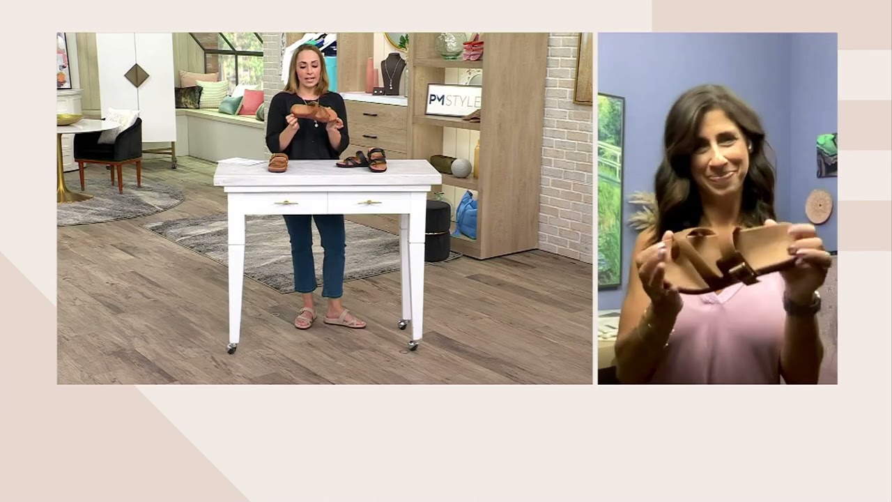 Vionic Adjustable Leather Toe Loop Sandals - Carmela on QVC