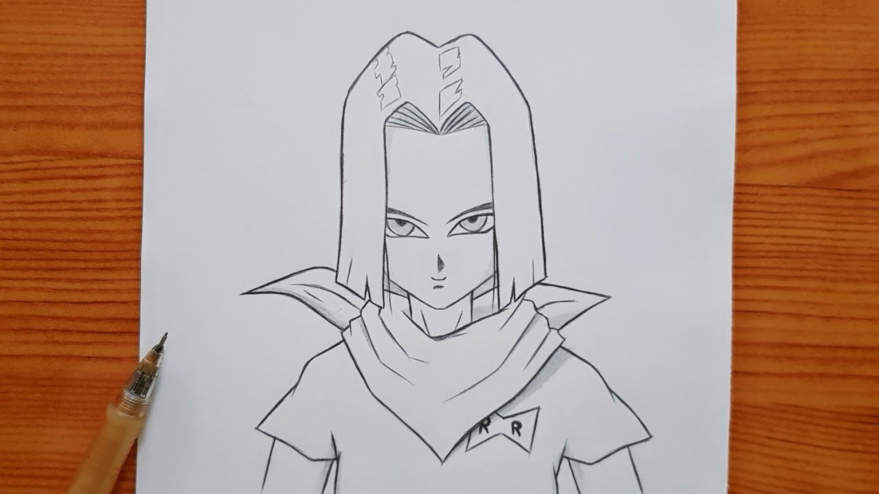 HOW TO DRAW ANDROID 17 FROM DRAGON BALL Z /// COMO DESENHAR O ANDROIDE 17  DE DRAGON BALL Z 