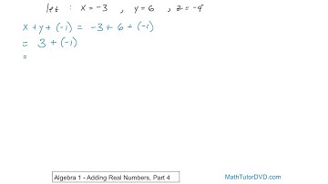Algebra 1   Unit 2   Lesson 7   Adding Real Numbers, Part 4