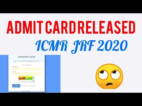 ICMR JRF admit card is out| Icmr admit card| ICMR