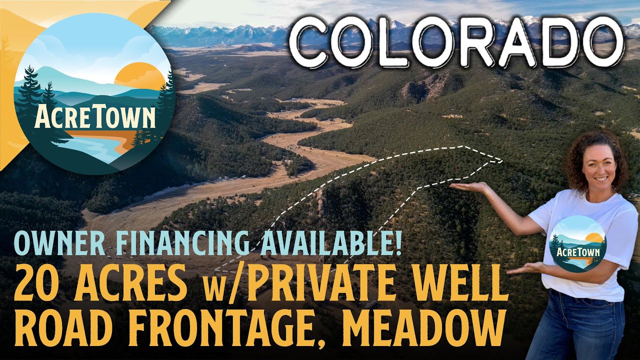 Colorado Land for Sale in Fremont County | 20 acres | Buildable Meadow + Mountaintop Panorama | Well