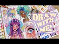 Draw with me  mermaid spread  ohuhu markers 