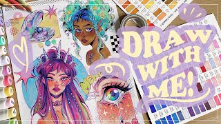 Draw with me! // Mermaid spread + OHUHU markers 🐠🫧