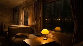 Luxury Night Train Cabin Soft Rail Sounds & Passing Lights for Deep Sleep (10 Hours) No Mid Ads