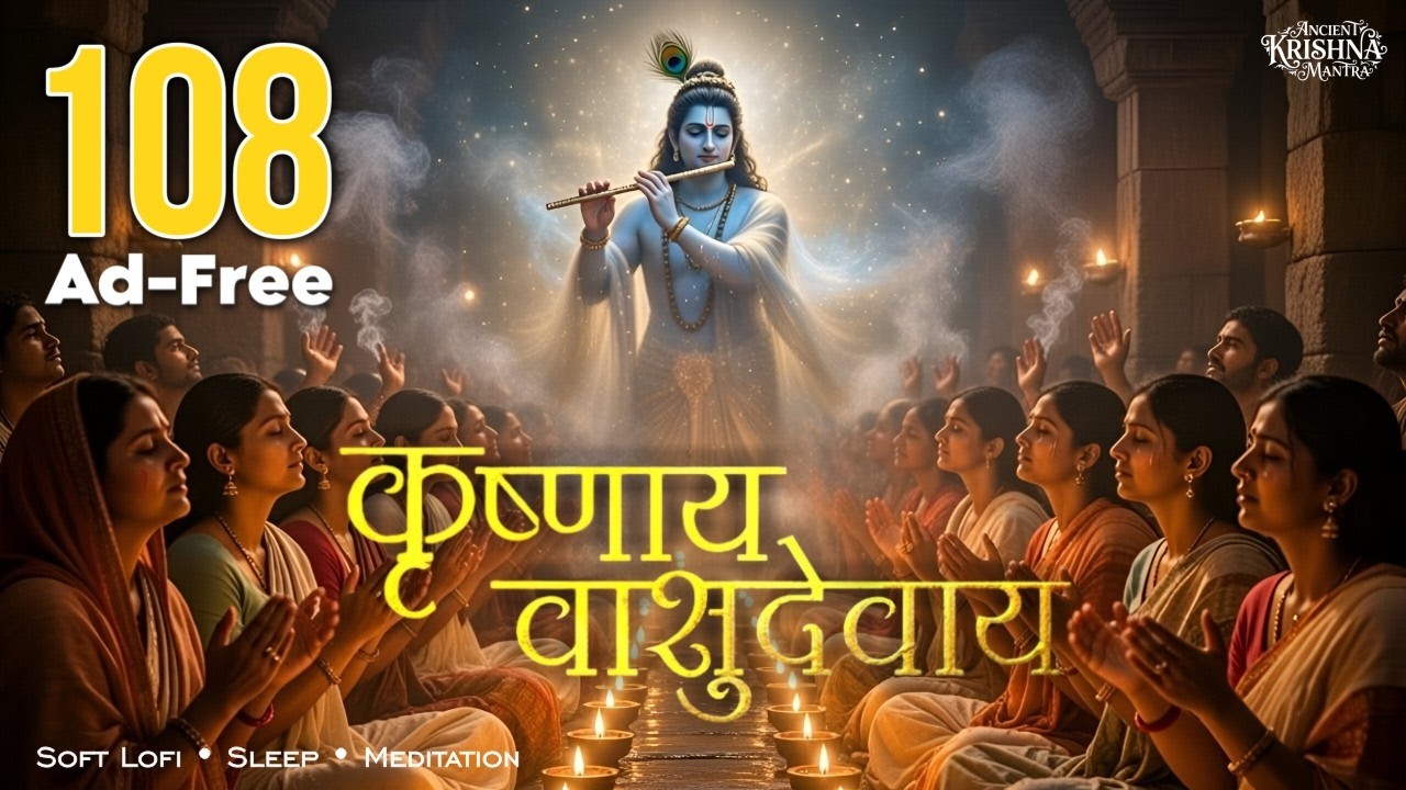 Krishna Vasudevaya Hare Parmatmane Mantra | 108 Times with Counting | Deep Meditation – (Ad-Free)