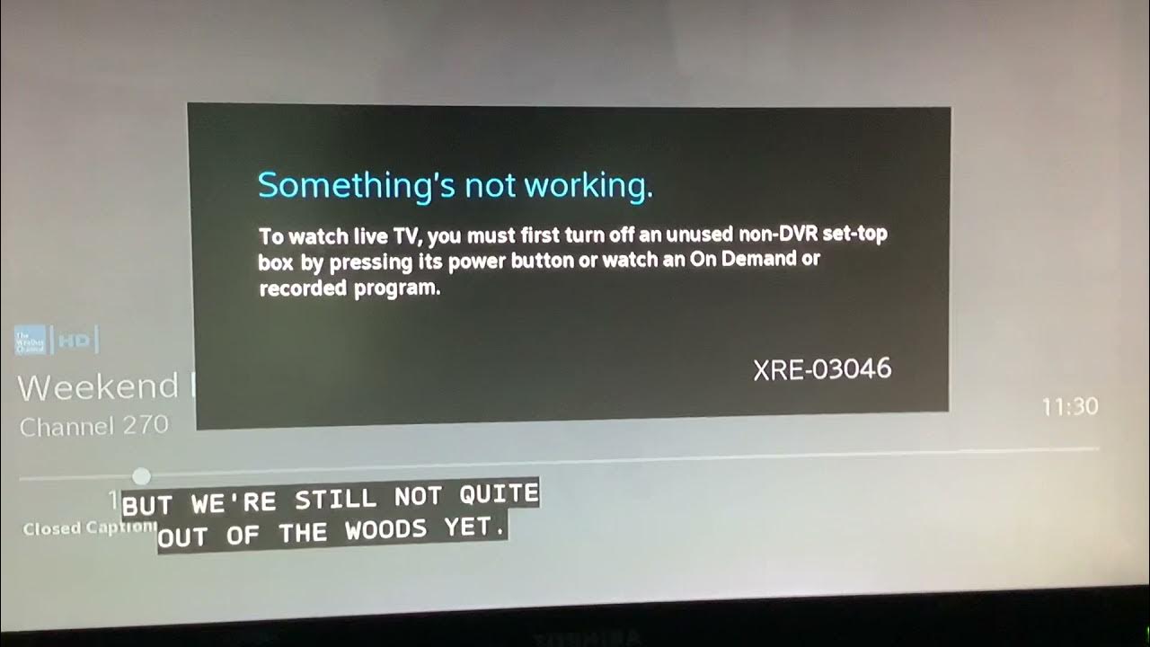 Xfinty error code XRE03046 YouTube