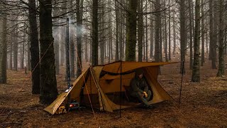 Caught in Violent Storms in a Hot Tent - Winter Camping ASMR