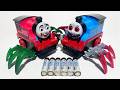 ASMR Unboxing dan Merakit Mainan Kereta Thomas Laba laba, Cho choo Charles, Kereta Api Hantu - ASMR