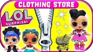 LOL Dolls Clothing Store Shopping w Doll Face, Coconut QT & Curious QT & Learning Colors!