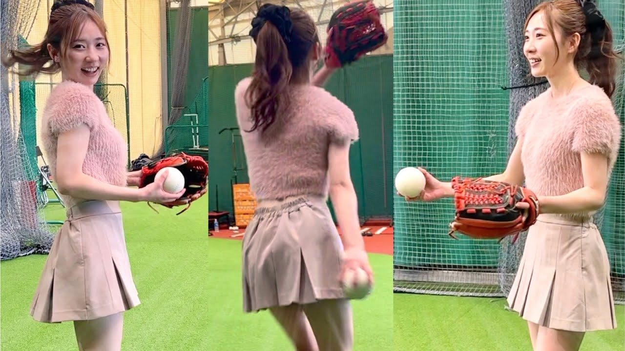 体感160キロの豪速球を投げる美人モデルがリミッター解除！天才打者をフルボッコ。【ムコウズ】