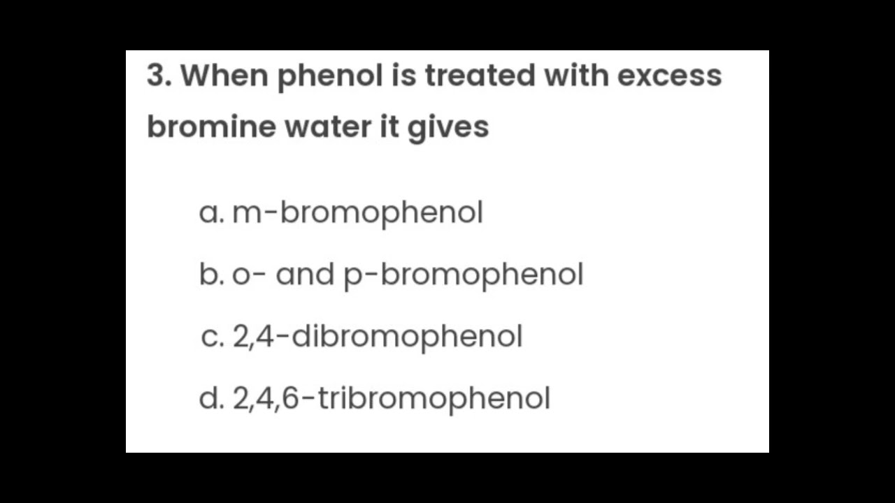 Alcohol and phenol mcqs YouTube