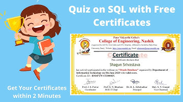 Free Certificates On |SQL Quiz|Free College Certificate within 2 minutes|techdoor