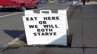 15+ Funny And Hilarious Restaurant Signs Ever || Creative Restaurant  Signs