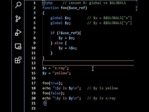 PHP Lesson 8: global vs  $GLOBALS