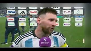 Messi in a press interview and the Argentine national team celebrate after beating Croatia 3/0