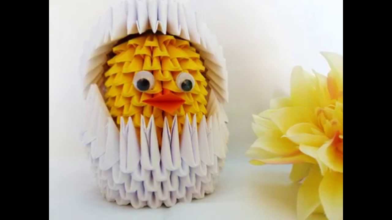 3D origami chicken 3D Origami Küken im Ei YouTube